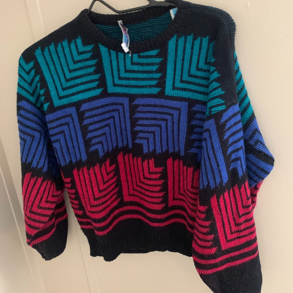 Vintage Color Block Sweater
